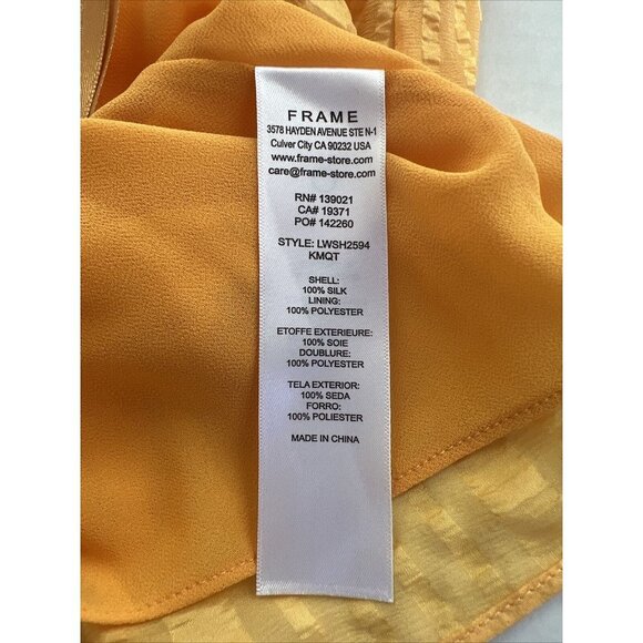 🌟NWT🌟Frame Womens Large Orange Crinkled Silk Pullover Halter Tank Top Blouse - Picture 6 of 9